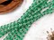 *20* 6mm Silver Washed Emerald Green Fire Polished Cathedral Beads